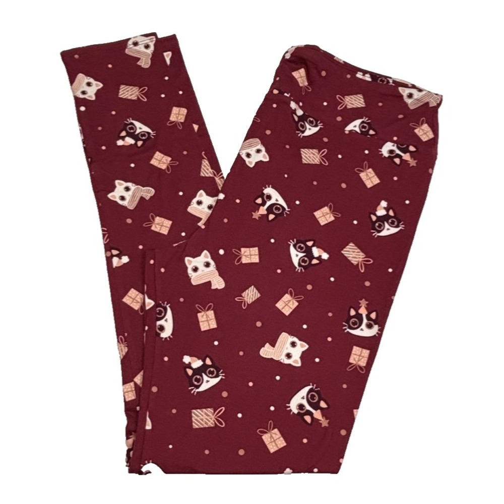 LuLaRoe Womens Leggings Size TC Cats Holiday Christmas 2025 Tall and Curvy NWT